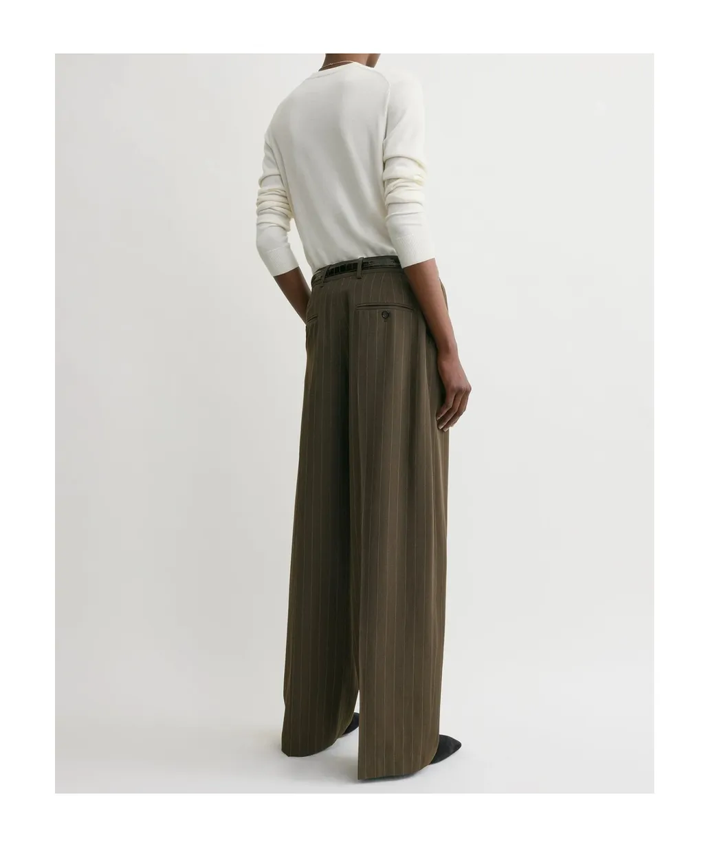 Pinstripe Wide Trousers