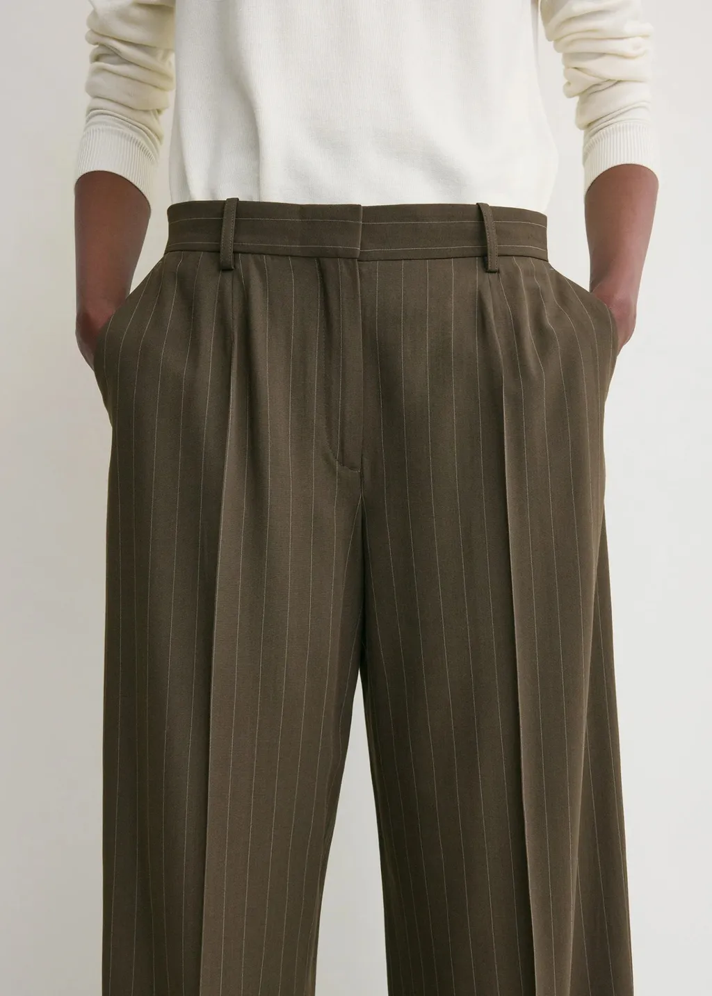 Pinstripe Wide Trousers