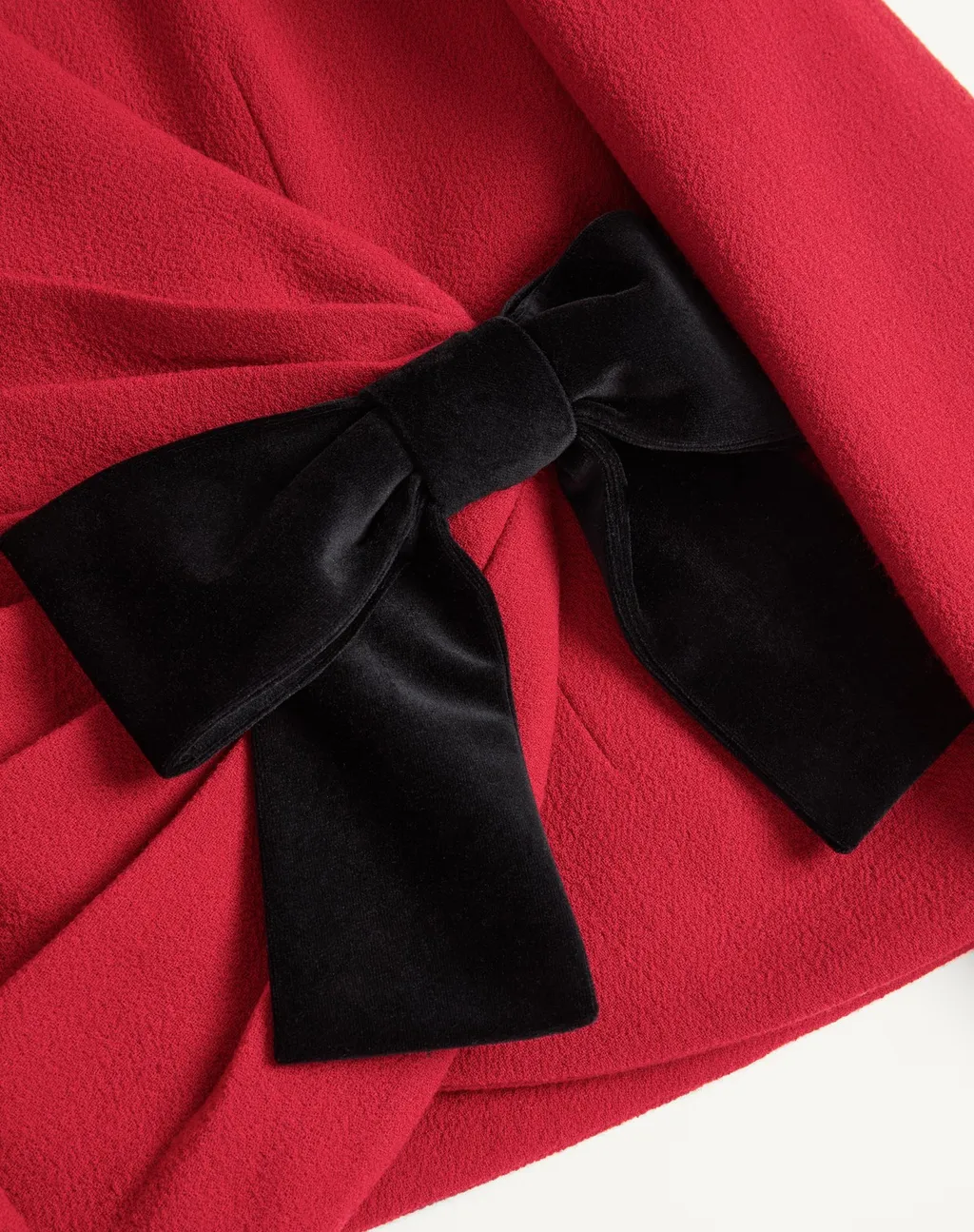 Wool Crepe Jacket With Contrasting Bow
