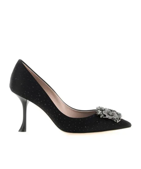 85Mm Efflorescence Crystal-Embellished Satin Pumps