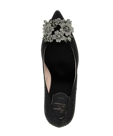 85Mm Efflorescence Crystal-Embellished Satin Pumps