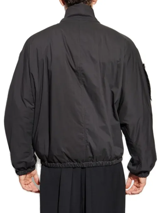 CourrÈGes Logo Embroidered Zipped Jacket