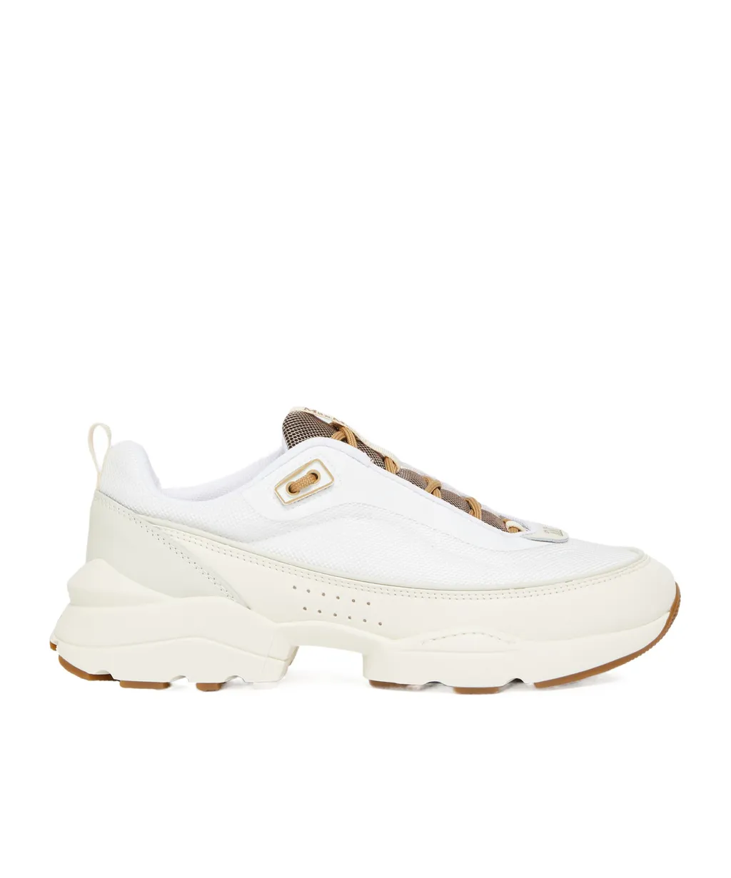 Running Shoes In Technical Fabric And Leather