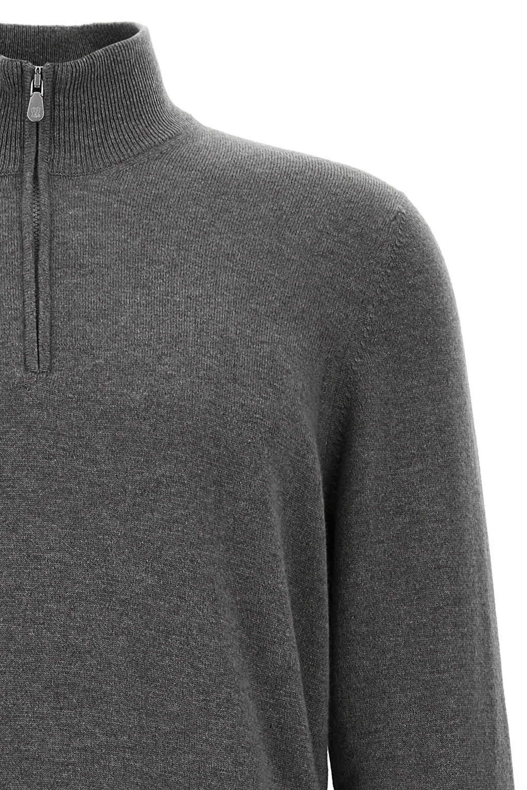 Brunello Cucinelli Funnel-Neck Knitted Polo Shirt