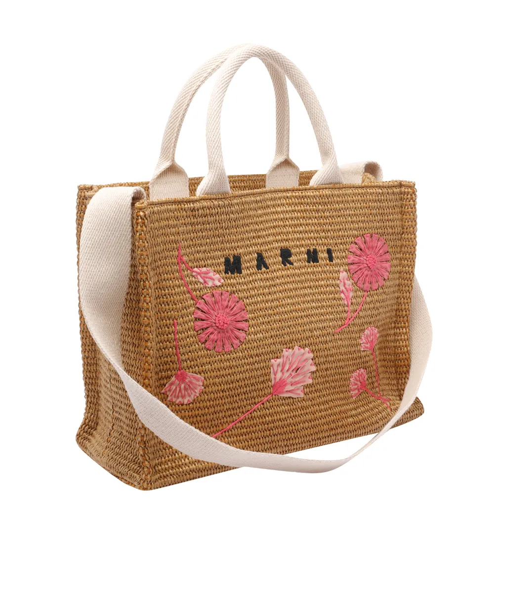Marni Logo Embroidered Tote Bag