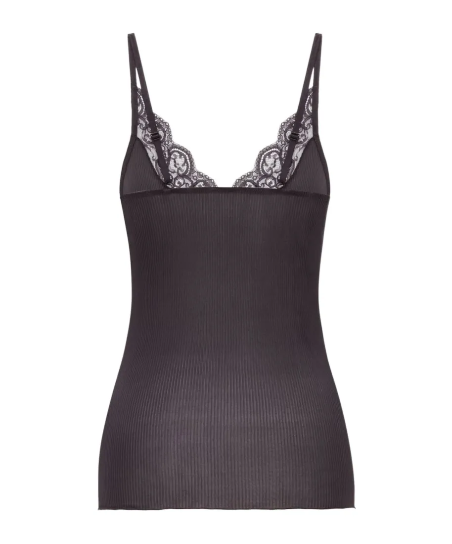 Saint Laurent Laced Ribbed Tank Top
