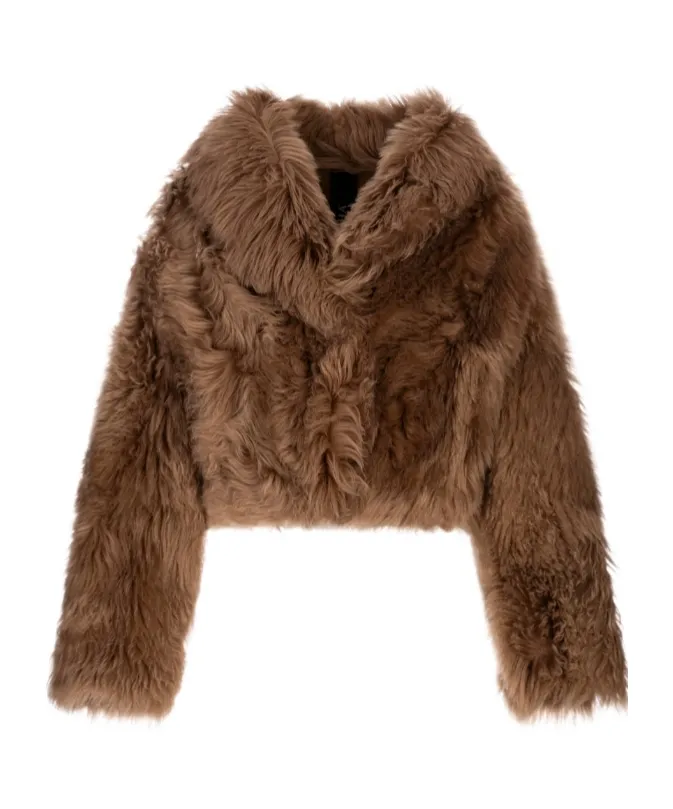 Mastice Long-Haired Shearling Crop Coat