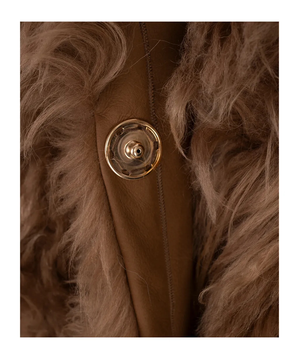 Mastice Long-Haired Shearling Crop Coat