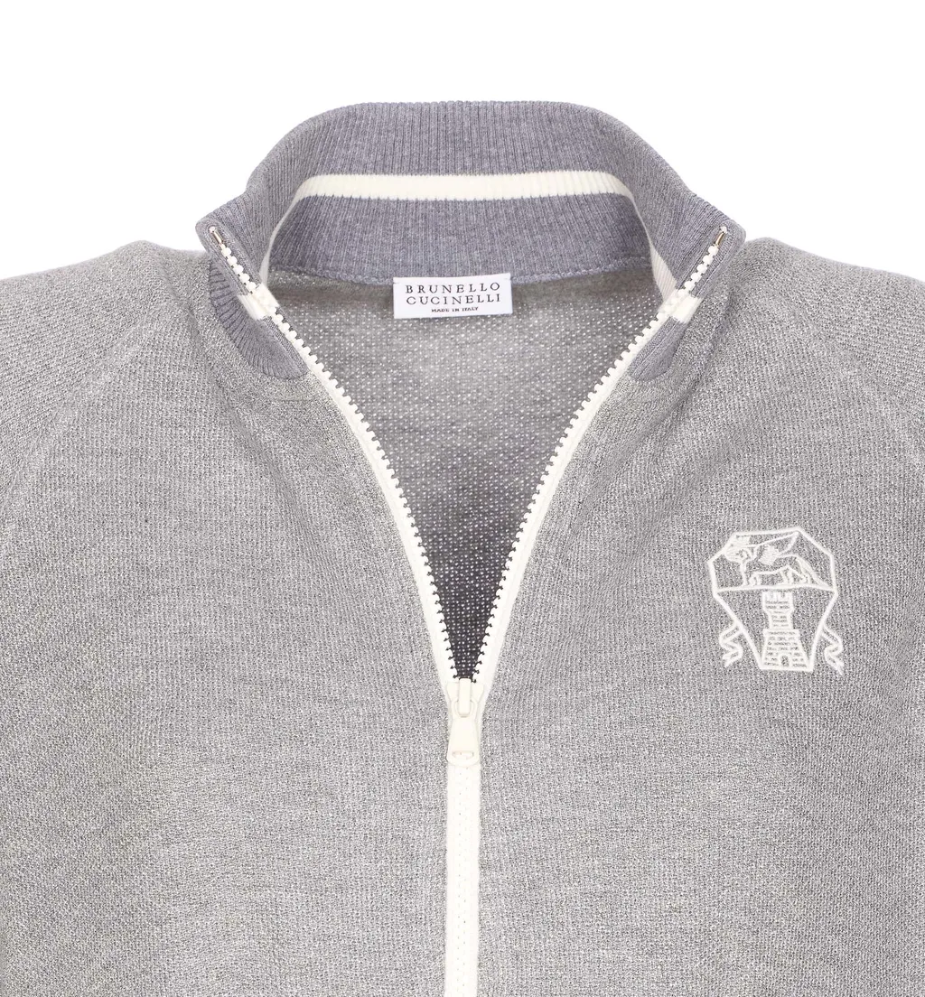 Brunello Cucinelli Logo Embroidered Zipped Sweatshirt