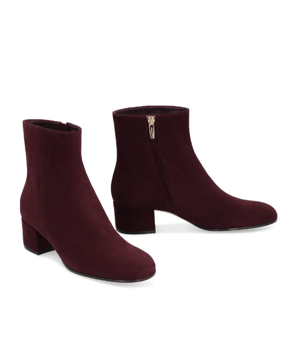 70Mm Joelle Suede Block-Heel Ankle Boots