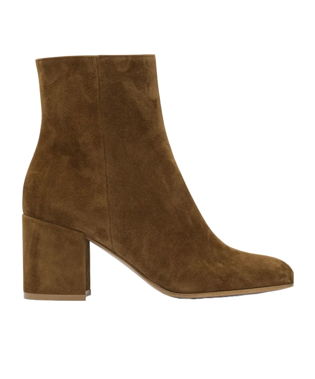 Block-Heel Suede Boots
