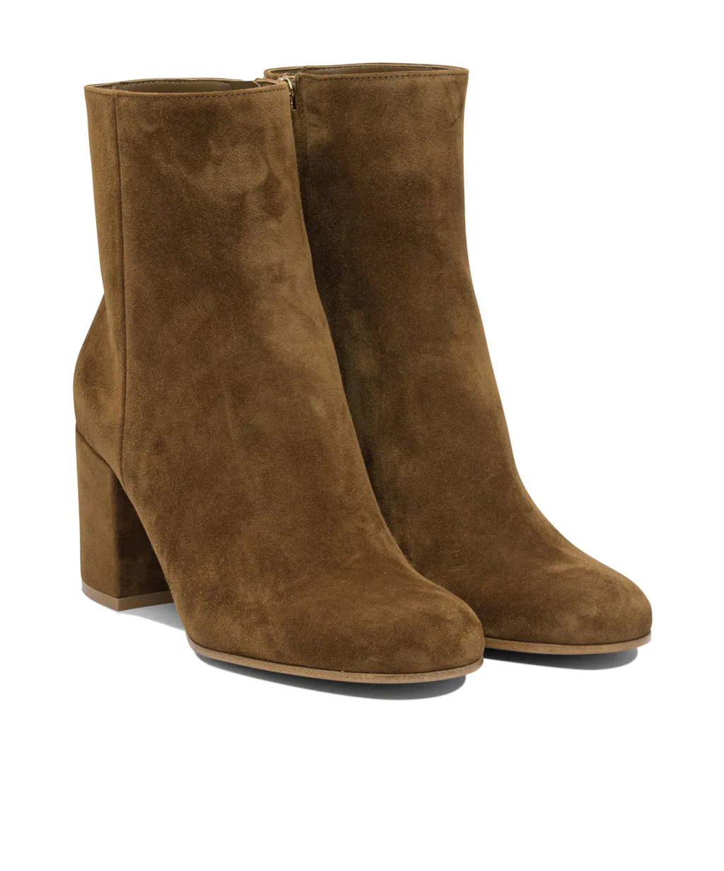 Block-Heel Suede Boots
