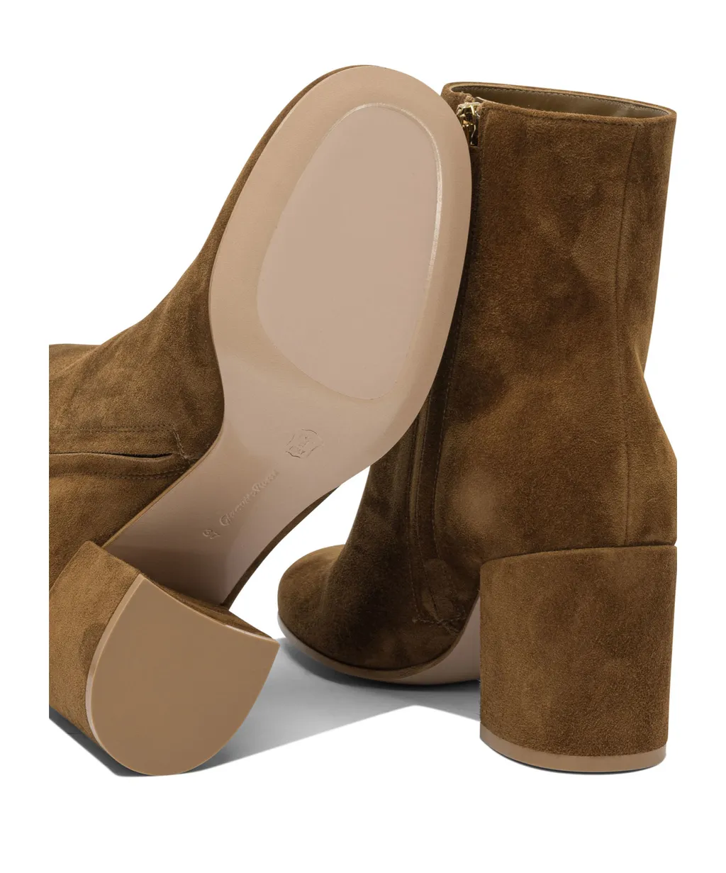 Block-Heel Suede Boots