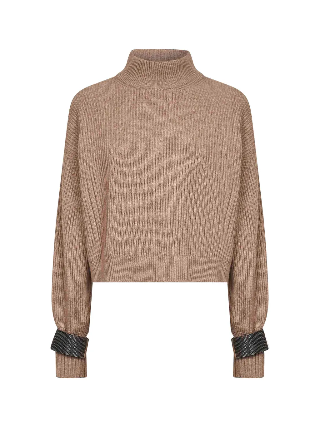 Brunello Cucinelli High Neck Monili Detailed Sweater