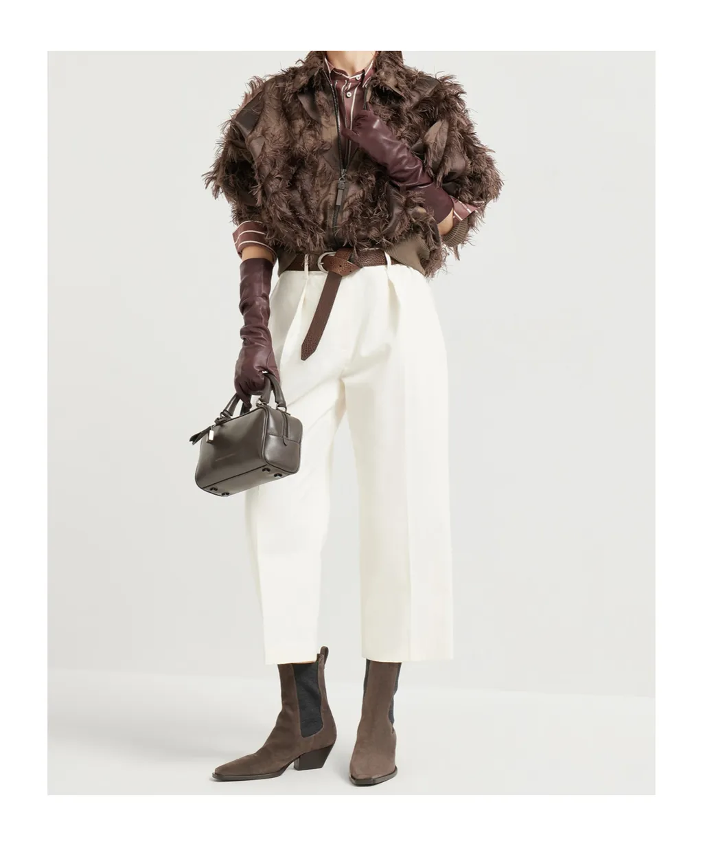 Brunello Cucinelli Zip-Up Ribbed Hem Bomber Jacket