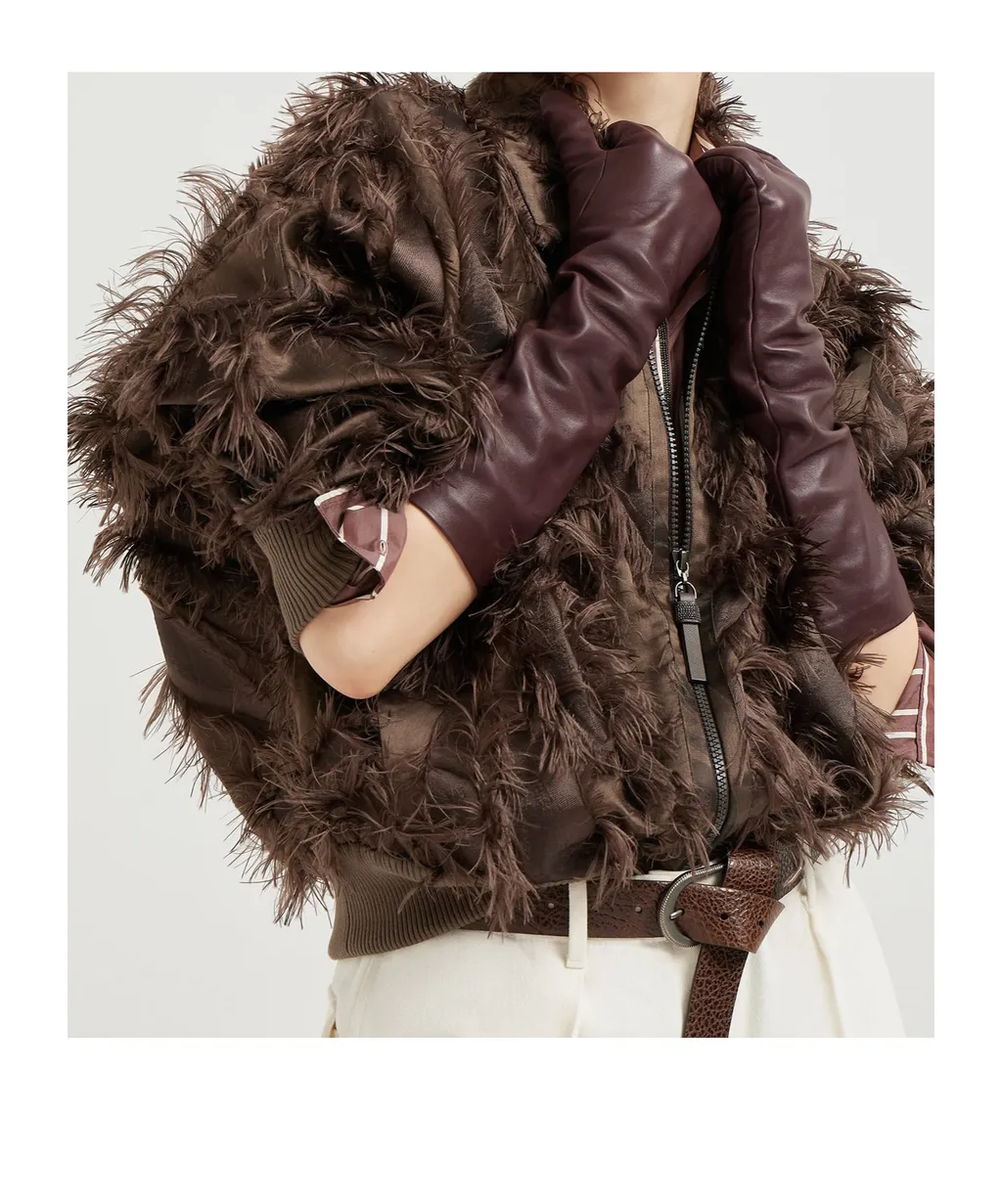 Brunello Cucinelli Zip-Up Ribbed Hem Bomber Jacket