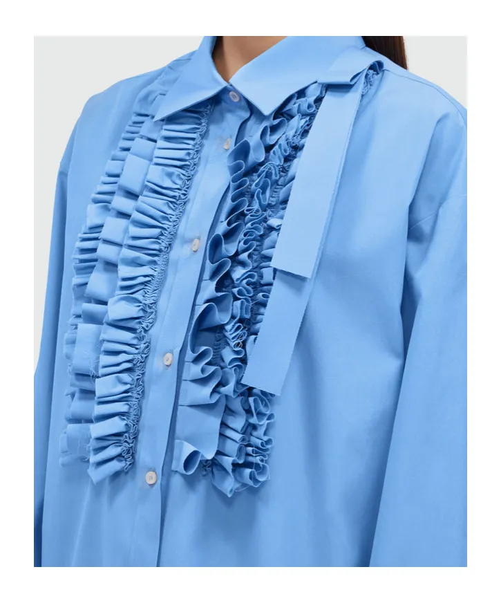 Msgm Ruffled Curved Hem Mini Dress