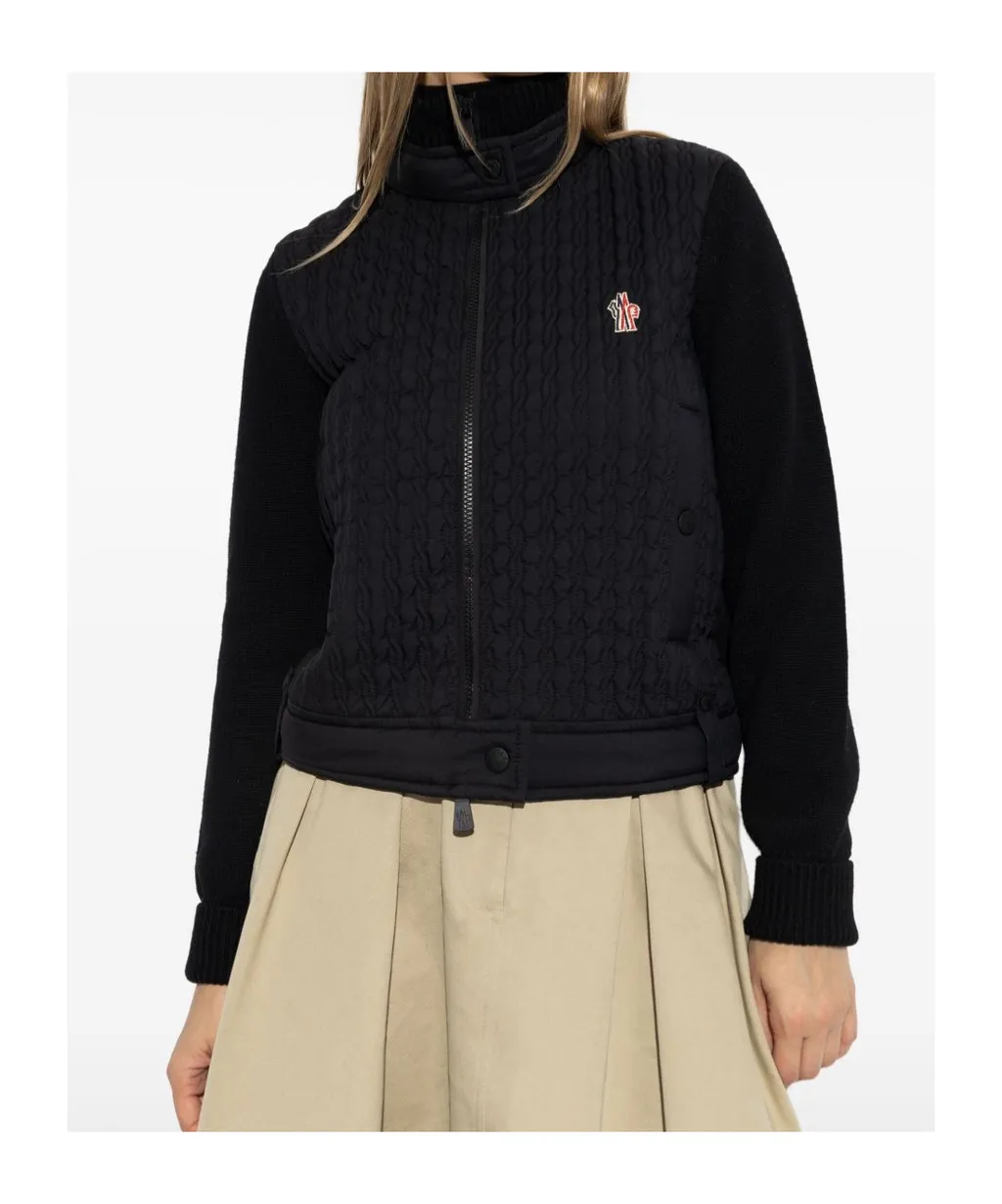 Moncler Grenoble High Neck Quilted Cardigan