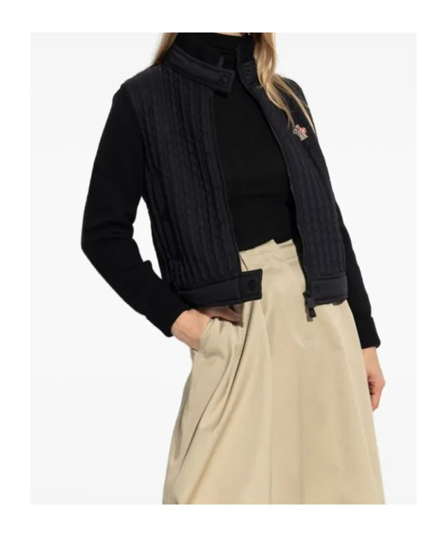 Moncler Grenoble High Neck Quilted Cardigan
