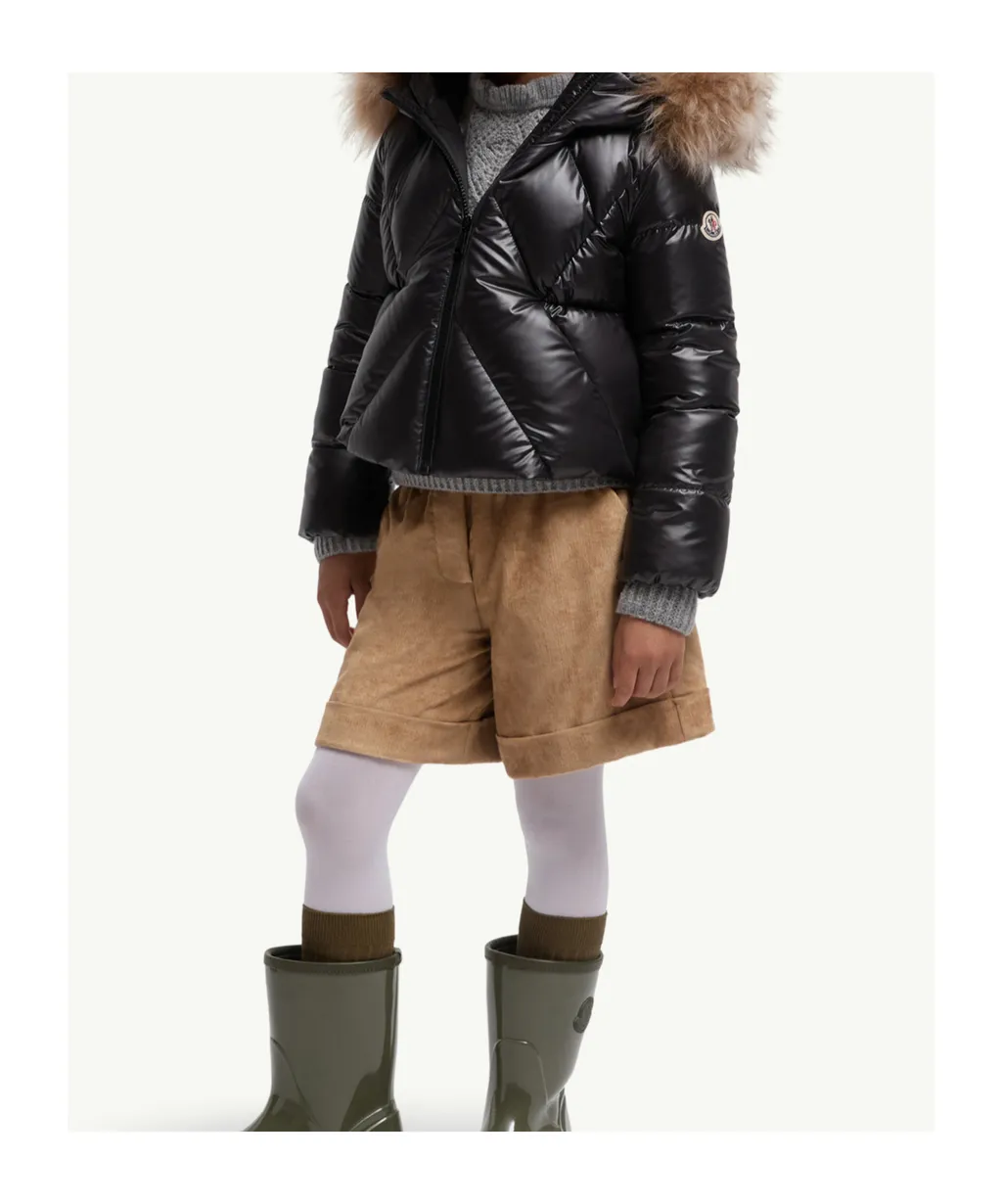 Moncler Enfant Shearling Detailed Down Jacket