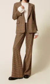 Twinset Checked Wide-Leg Pants