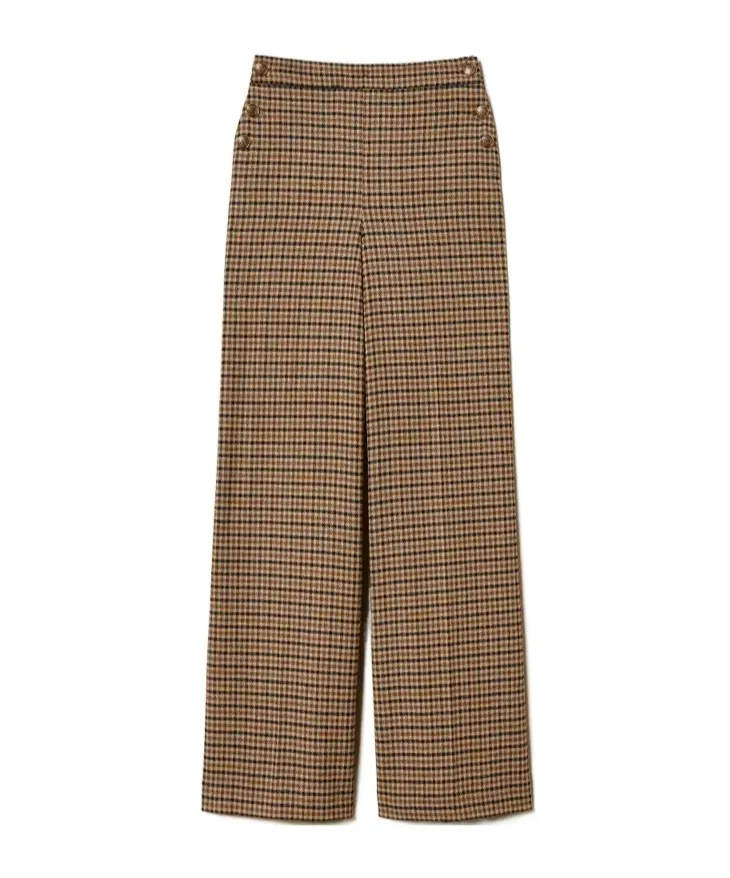 Twinset Checked Wide-Leg Pants