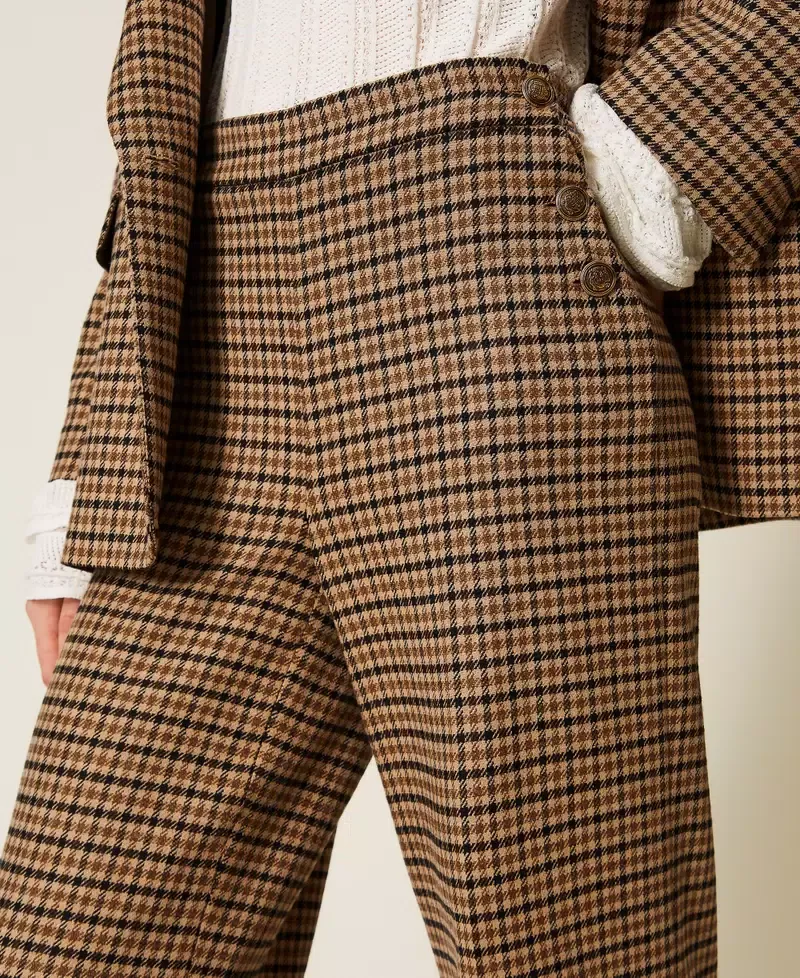 Twinset Checked Wide-Leg Pants