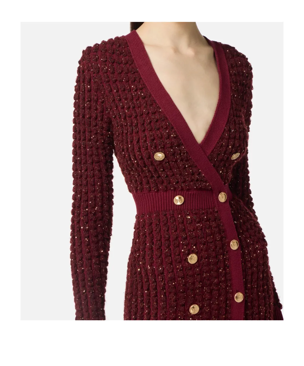 Elisabetta Franchi Sequinned Boucle Knitted Dress