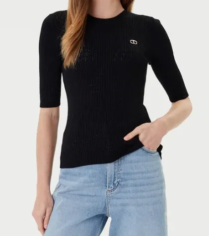 Ribbed Embellished Top