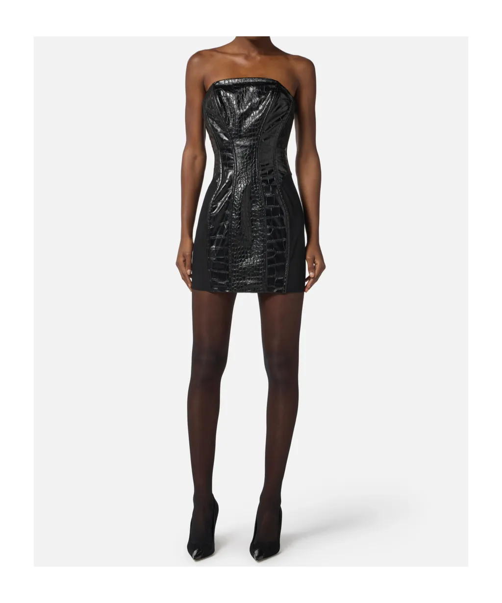 Crocodile-Print Mini Dress
