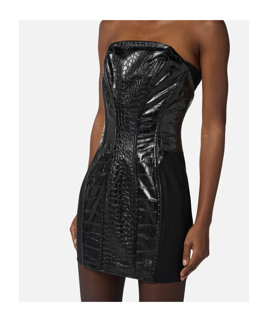 Crocodile-Print Mini Dress