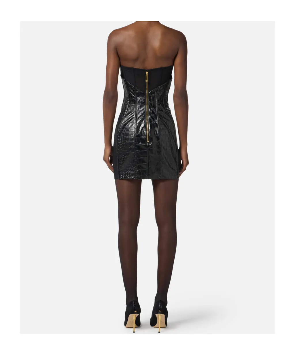 Crocodile-Print Mini Dress