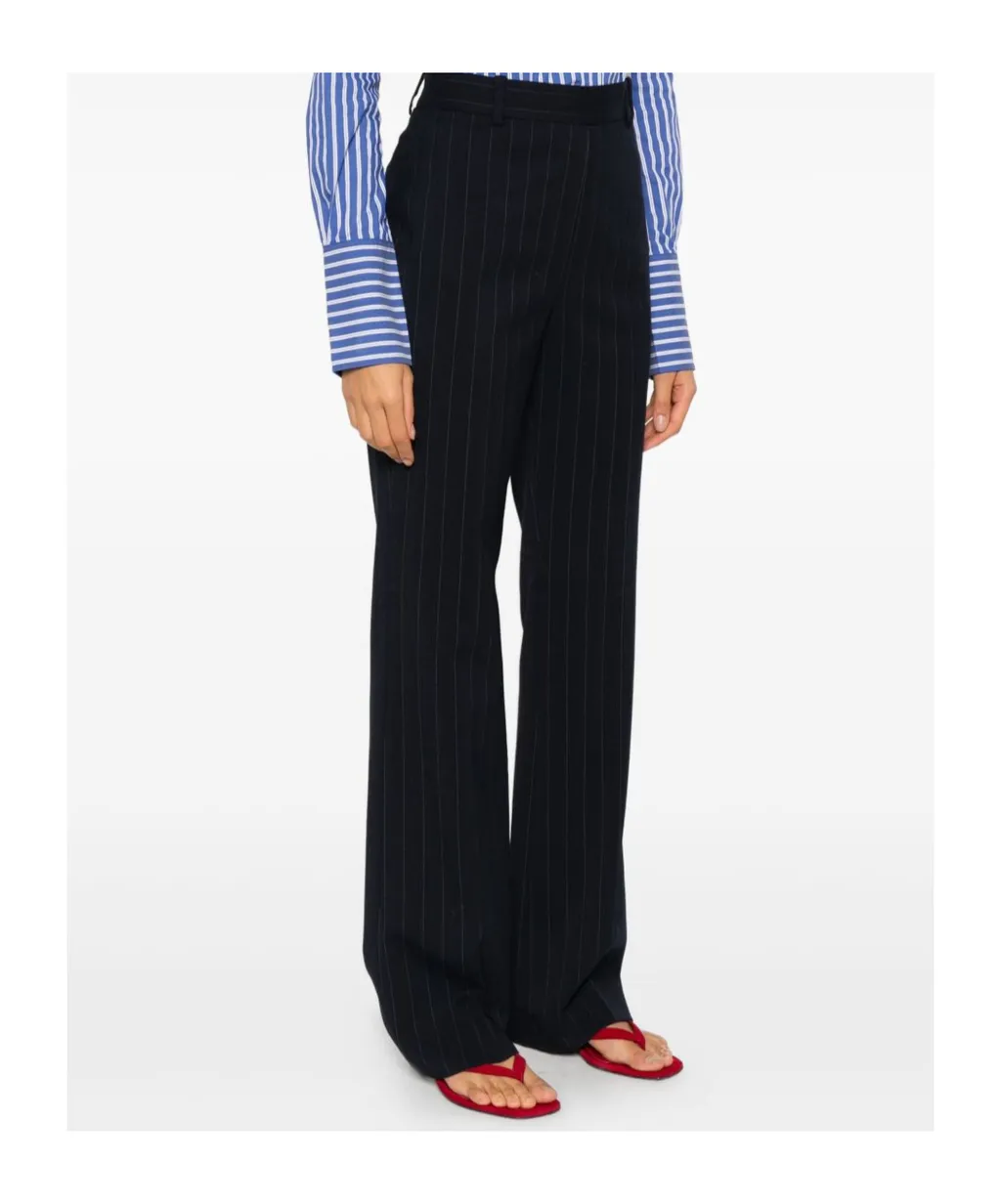 Pinstripe-Pattern Trousers