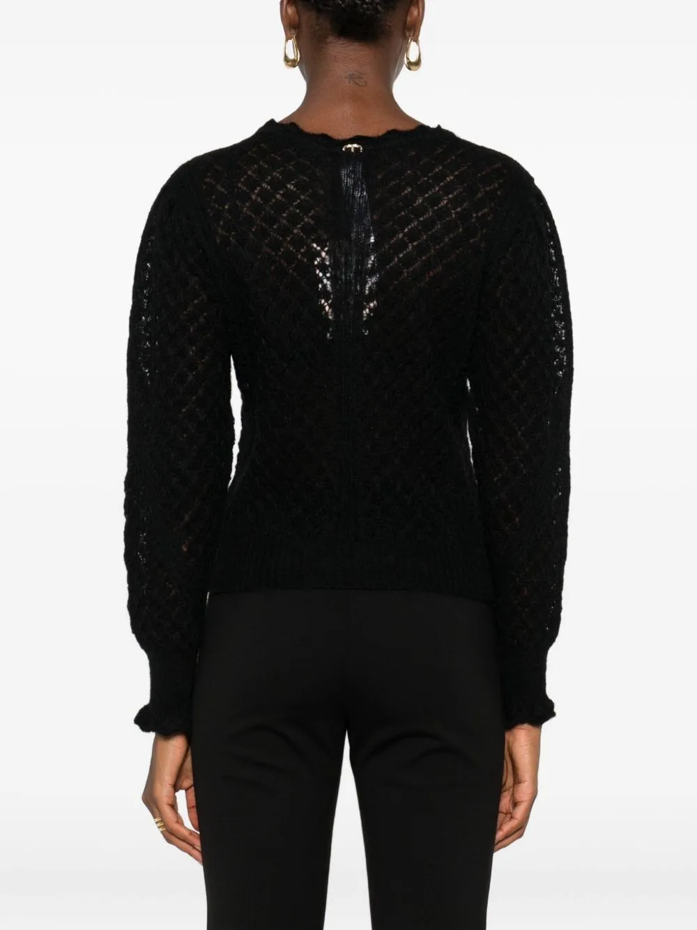Diamond-Knit Crew-Neck Sweater
