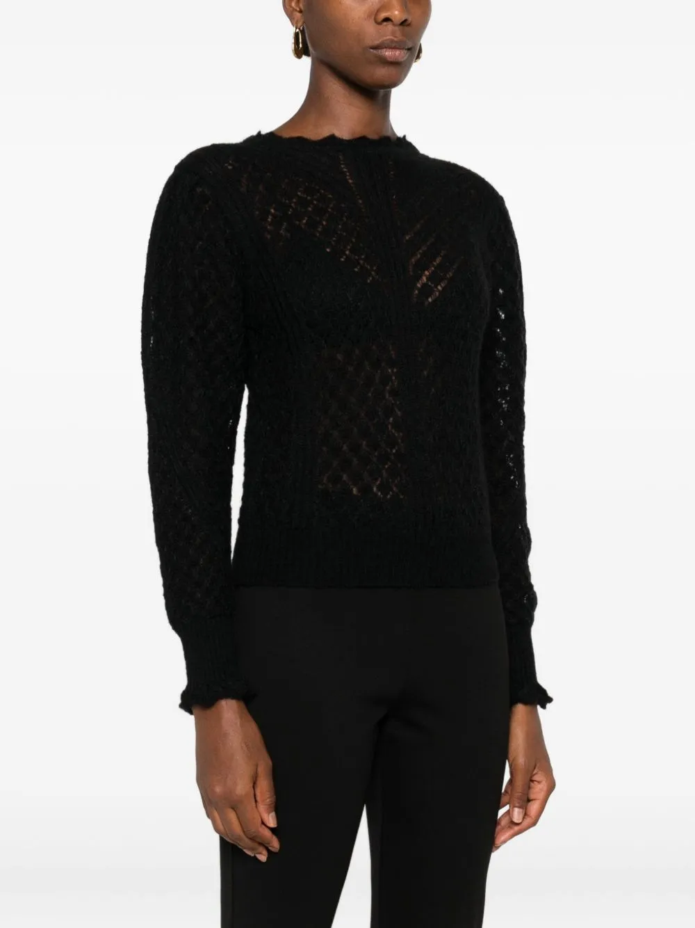 Diamond-Knit Crew-Neck Sweater