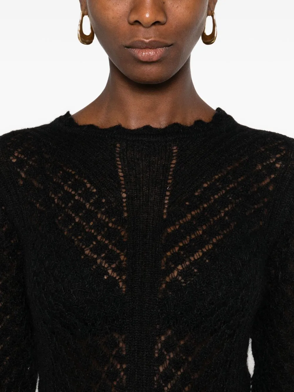 Diamond-Knit Crew-Neck Sweater
