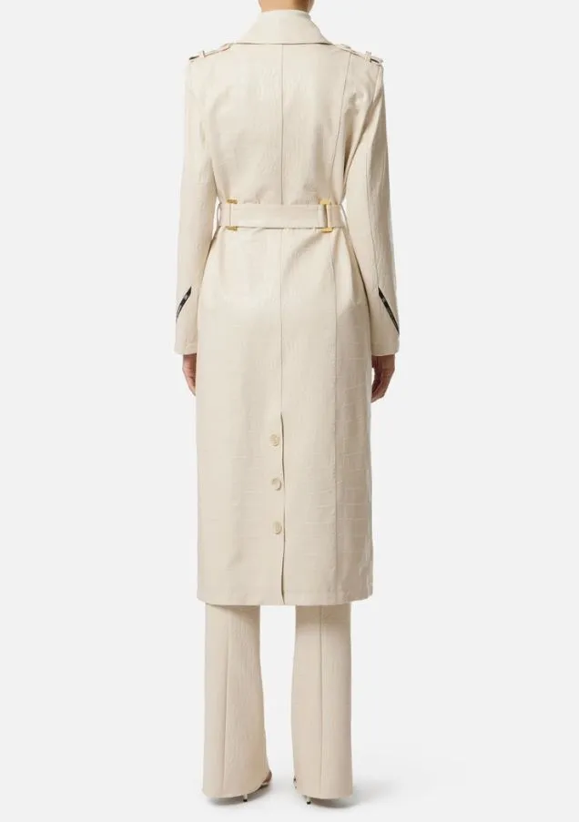 Elisabetta Franchi Embossed Trench Coat