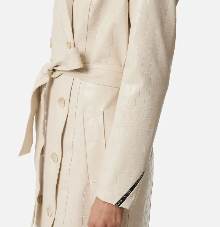 Elisabetta Franchi Embossed Trench Coat