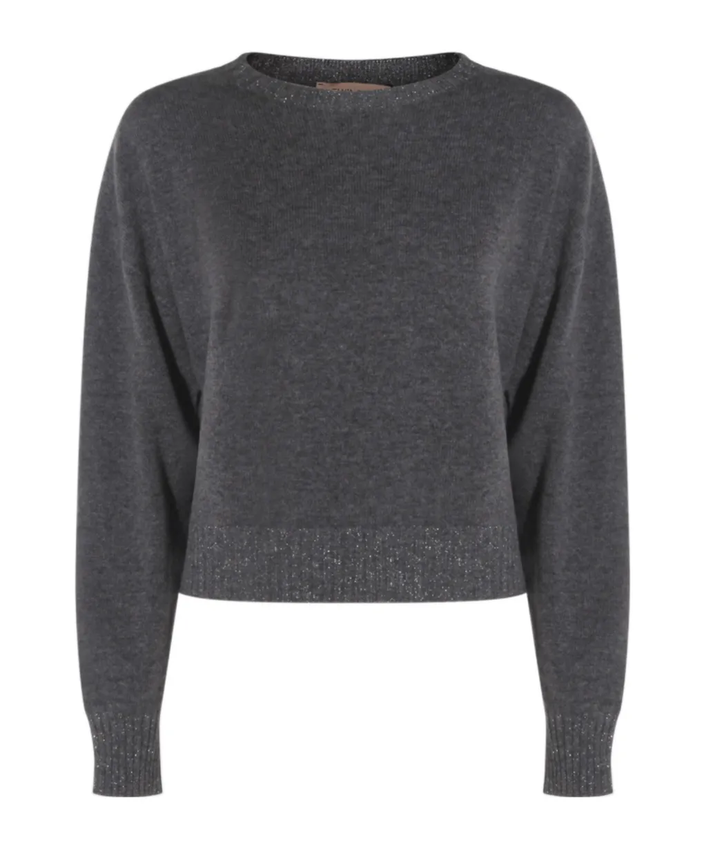 Metallic-Effect Trim Sweater
