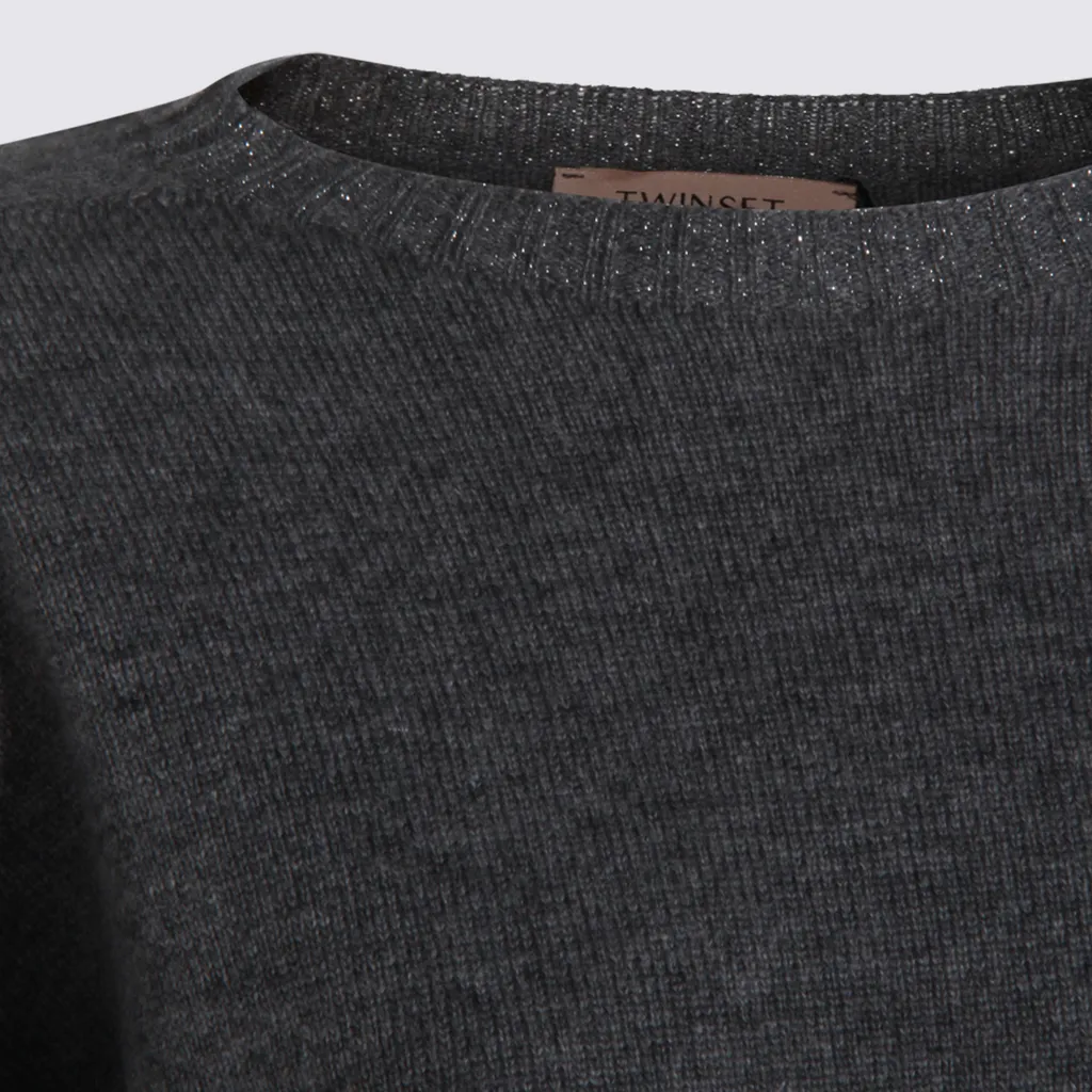 Metallic-Effect Trim Sweater