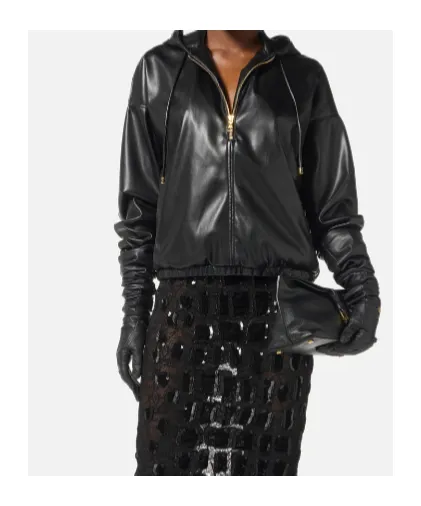 Elisabetta Franchi Textured Hooded Sweatshirt