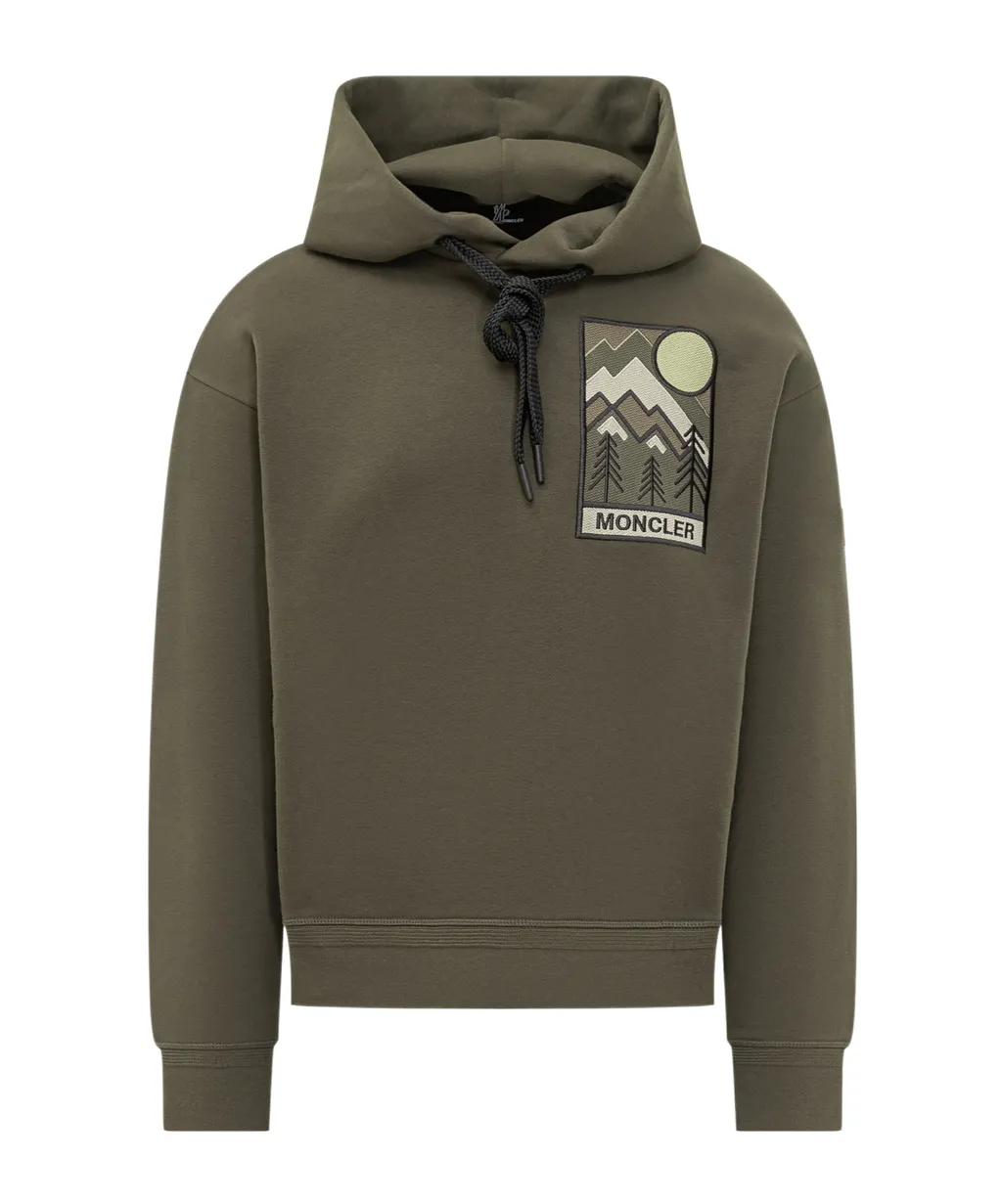 Moncler Grenoble Mountain Logo Drawstring Hoodie