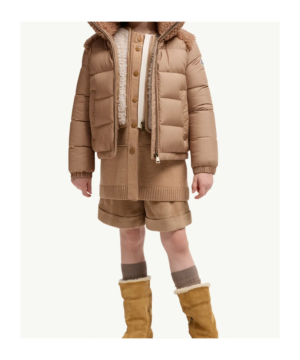 Moncler Enfant Vard Teddy-Trimmed Down Jacket