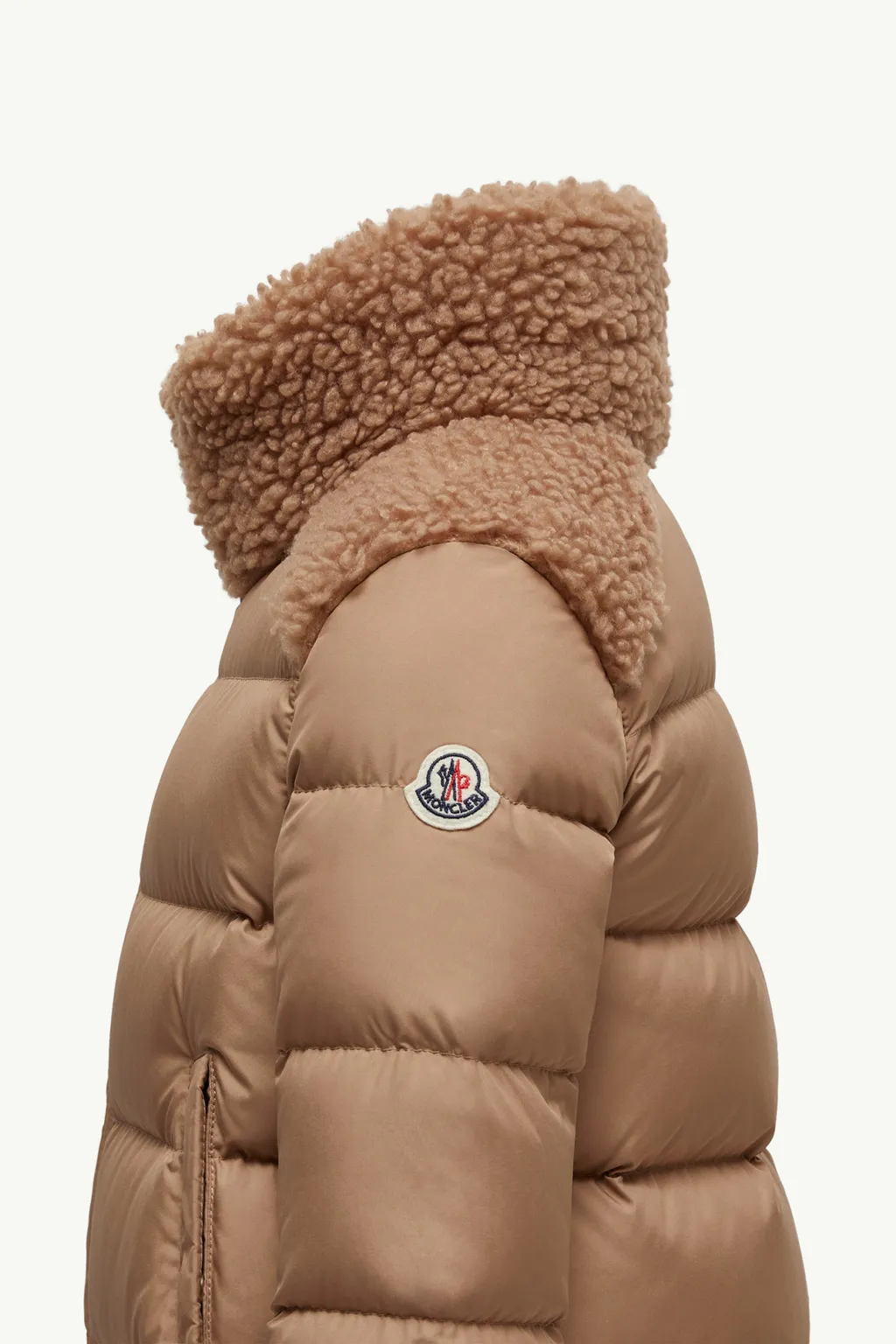 Moncler Enfant Vard Teddy-Trimmed Down Jacket