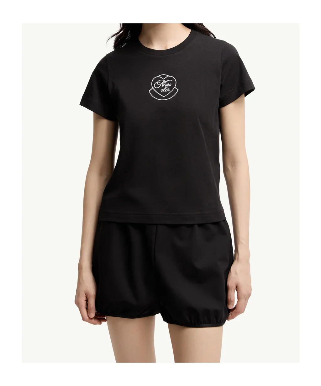 Moncler Logo Embroidered Crewneck T-Shirt