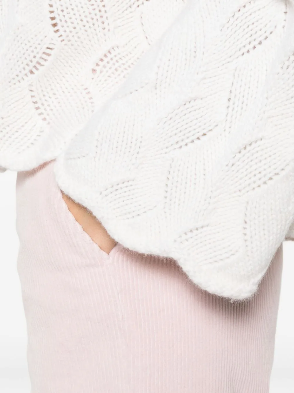 Twinset High Neck Scalloped Hem Jumper