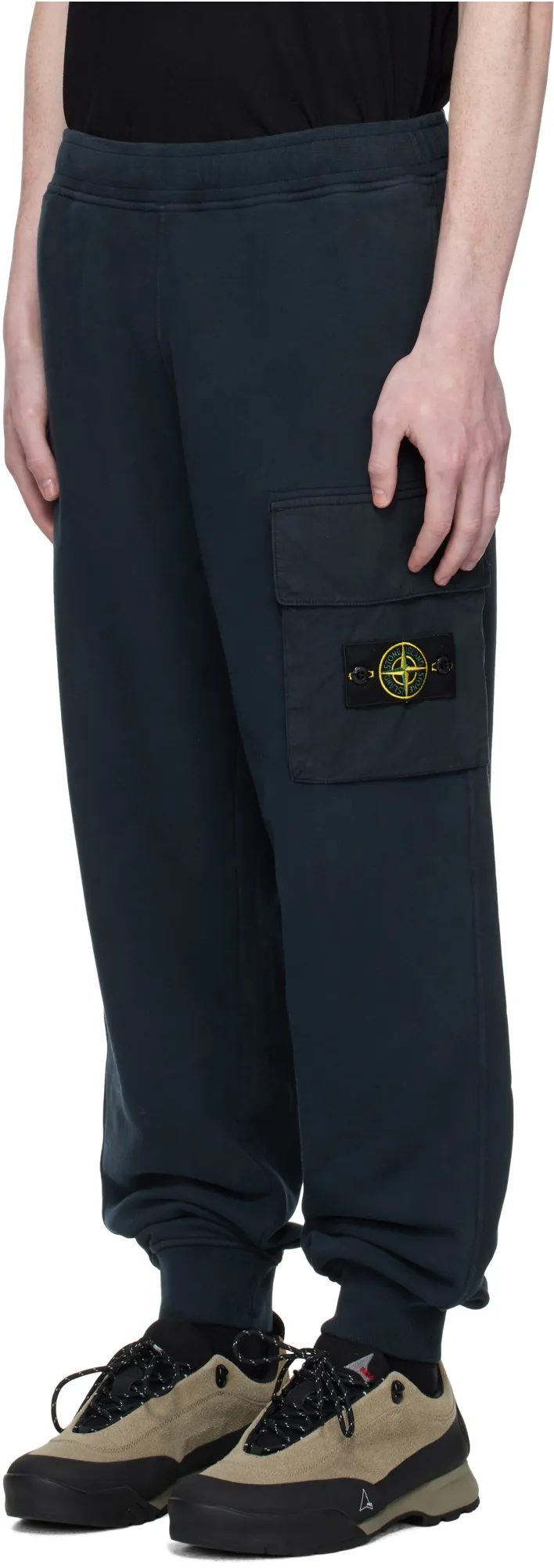 Stone Island Logo Patch Cuffed Hem Track Pants