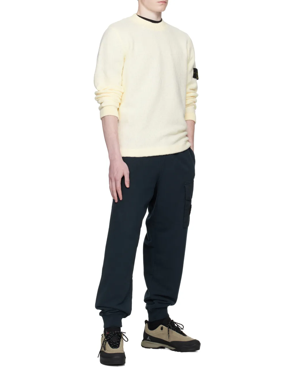 Stone Island Logo Patch Cuffed Hem Track Pants