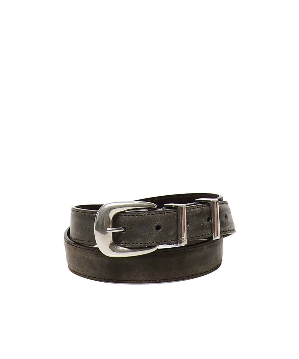 Medium 25Mm Western Belt In Suede Calfskin With Waxed Effect