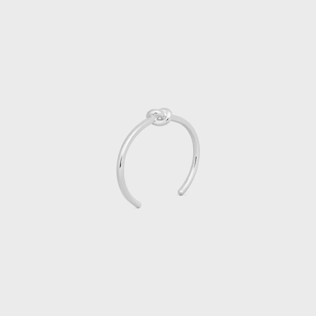 Knot Cuff In Brass With Rhodium Finish
